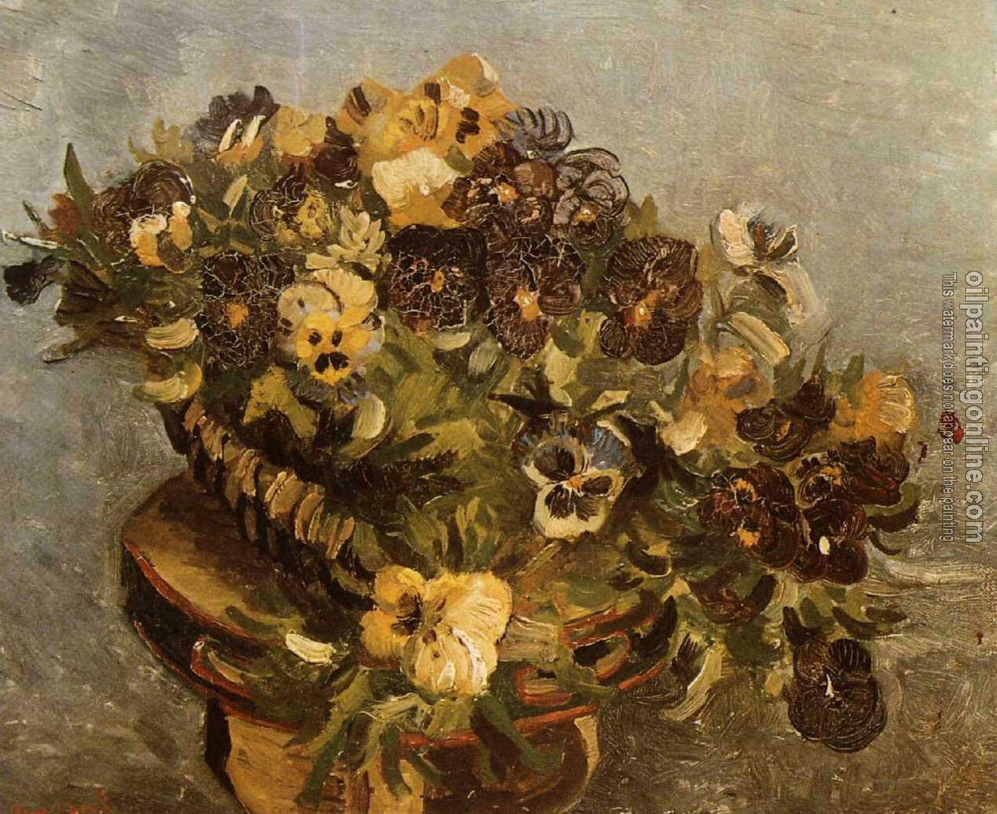Gogh, Vincent van - Tambourine with Pansies